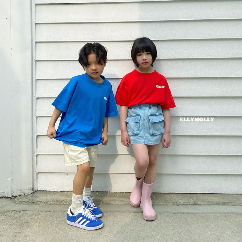 Ellymolly - Korean Children Fashion - #toddlerclothing - Big Pocket Denim Skirt - 12