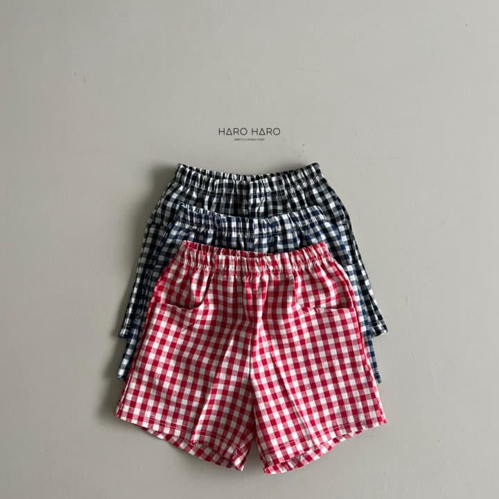 Haro Haro - Korean Children Fashion - #childrensboutique - Check Half Pants