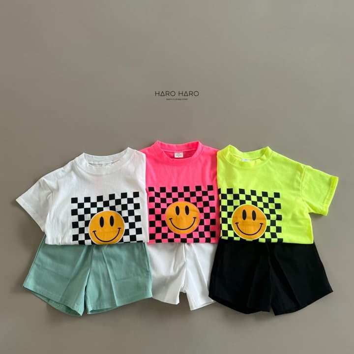 Haro Haro - Korean Children Fashion - #childrensboutique - Check Smile Box Tee - 8