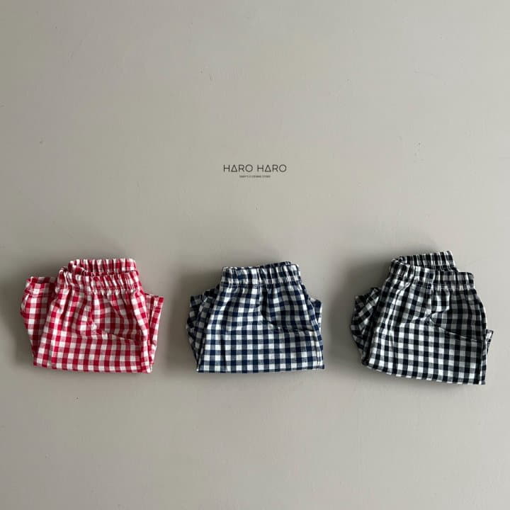 Haro Haro - Korean Children Fashion - #discoveringself - Check Half Pants - 4