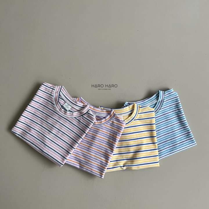 Haro Haro - Korean Children Fashion - #fashionkids - Multi Stripes Tee - 3