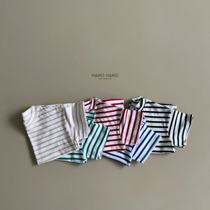 Haro Haro - Korean Children Fashion - #kidsshorts - Paint Stripes Tee - 5