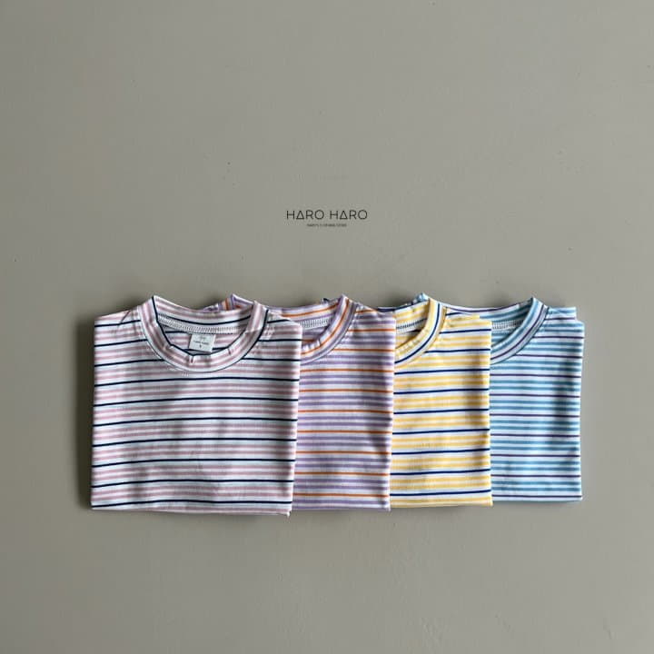 Haro Haro - Korean Children Fashion - #fashionkids - Multi Stripes Tee - 4