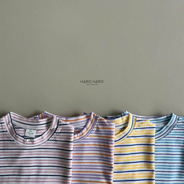 Haro Haro - Korean Children Fashion - #kidzfashiontrend - Multi Stripes Tee - 6