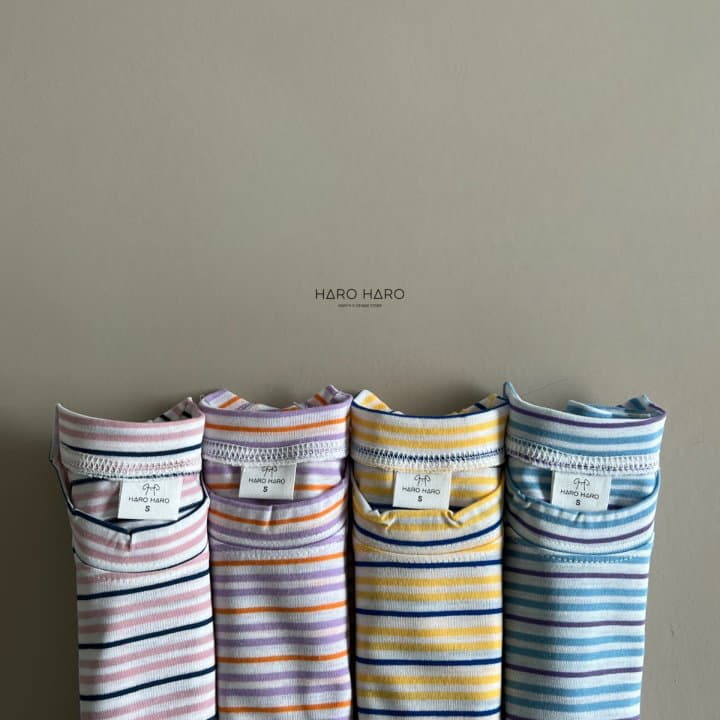 Haro Haro - Korean Children Fashion - #littlefashionista - Multi Stripes Tee - 8