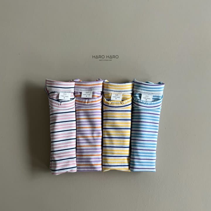 Haro Haro - Korean Children Fashion - #magicofchildhood - Multi Stripes Tee - 9