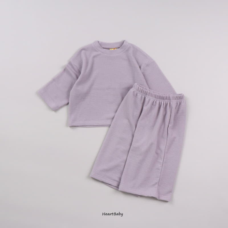 Heart Baby - Korean Children Fashion - #fashionkids - Lounge Look Top Bottom Set - 6