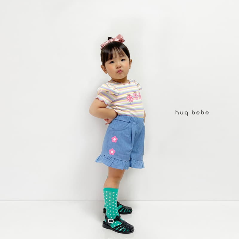 Hug Bebe - Korean Children Fashion - #Kfashion4kids - Rainbow Strawberry Puff Tee