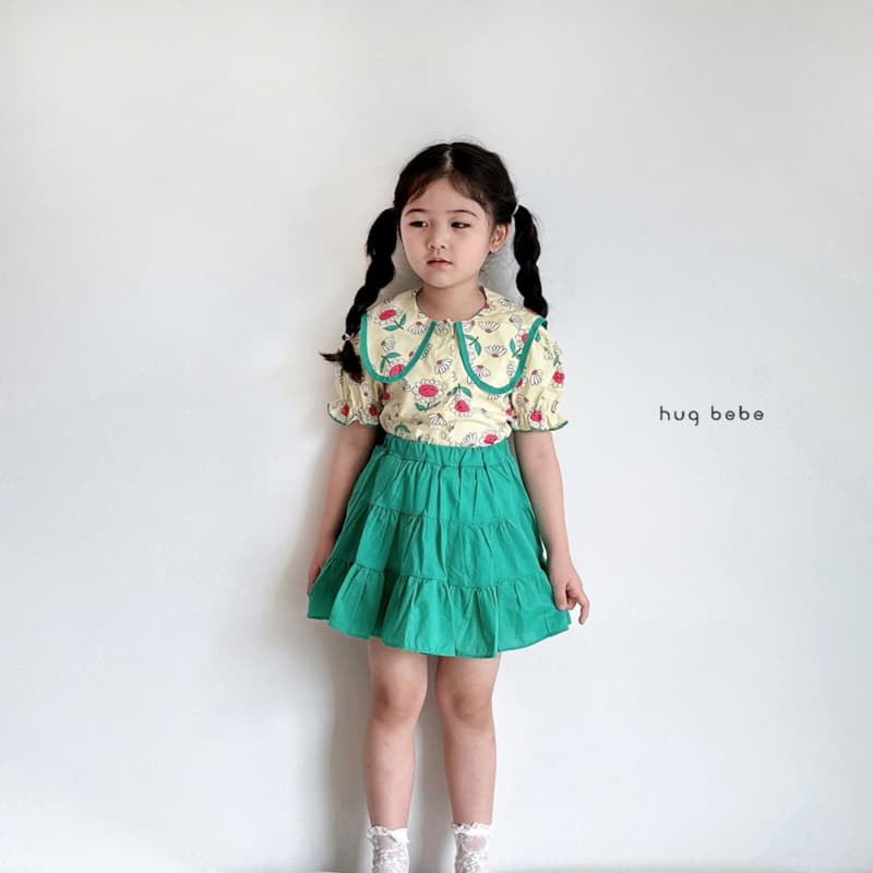 Hug Bebe - Korean Children Fashion - #childofig - Sung Flower Big Collar Blouse - 10