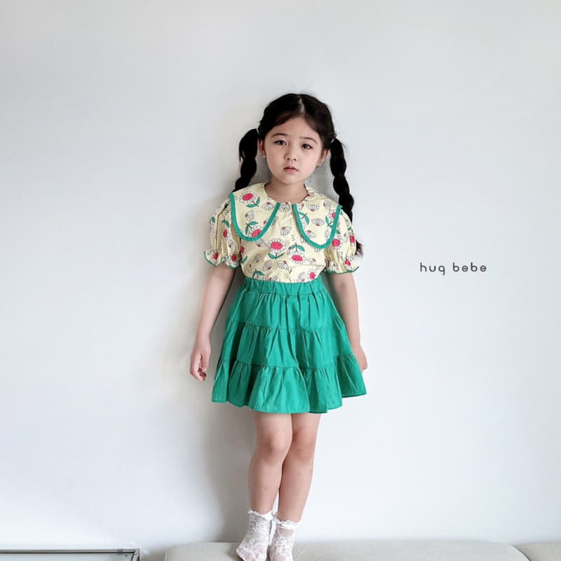 Hug Bebe - Korean Children Fashion - #childofig - Sung Flower Big Collar Blouse - 11