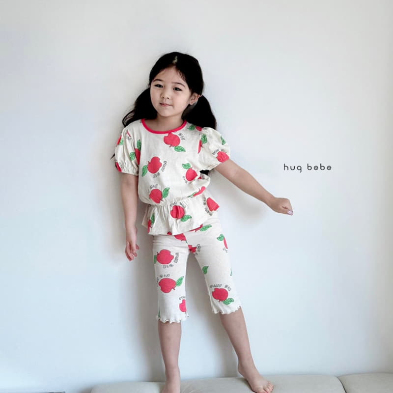 Hug Bebe - Korean Children Fashion - #childofig - Apple Top Bottom Set - 2