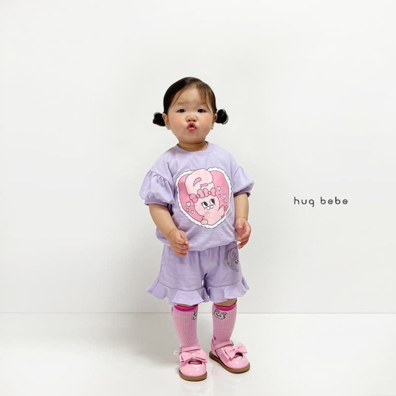 Hug Bebe - Korean Children Fashion - #childofig - Love Rabbit Top Bottom Set - 8