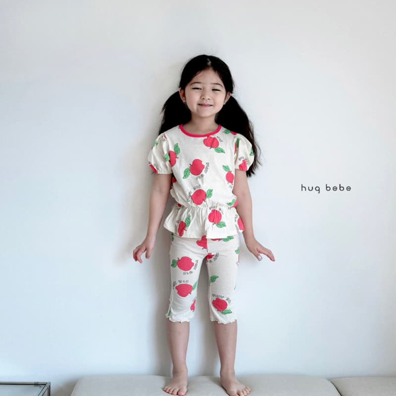 Hug Bebe - Korean Children Fashion - #childrensboutique - Apple Top Bottom Set - 3