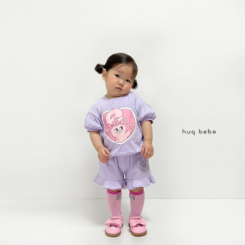 Hug Bebe - Korean Children Fashion - #childrensboutique - Love Rabbit Top Bottom Set - 9