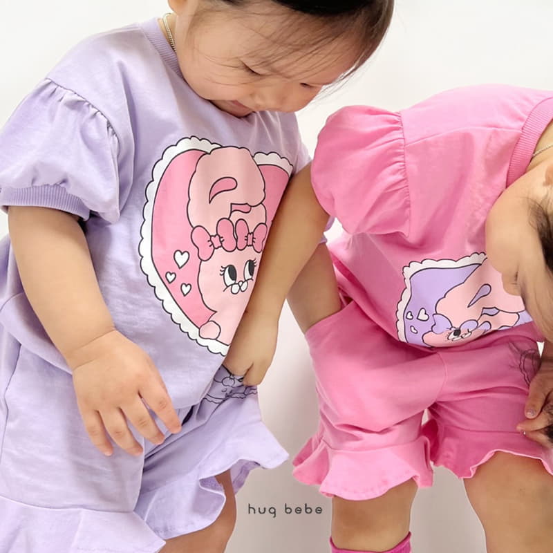 Hug Bebe - Korean Children Fashion - #designkidswear - Love Rabbit Top Bottom Set - 10