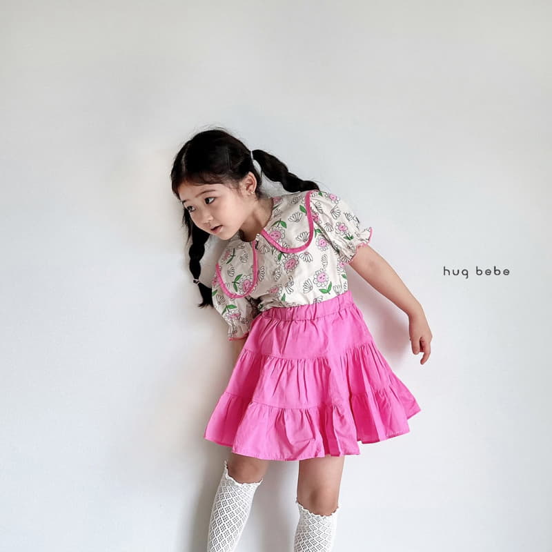 Hug Bebe - Korean Children Fashion - #fashionkids - Sung Flower Big Collar Blouse