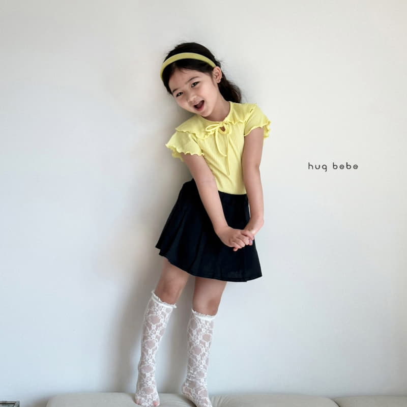 Hug Bebe - Korean Children Fashion - #fashionkids - Wave Collar Ribbon Tee - 3