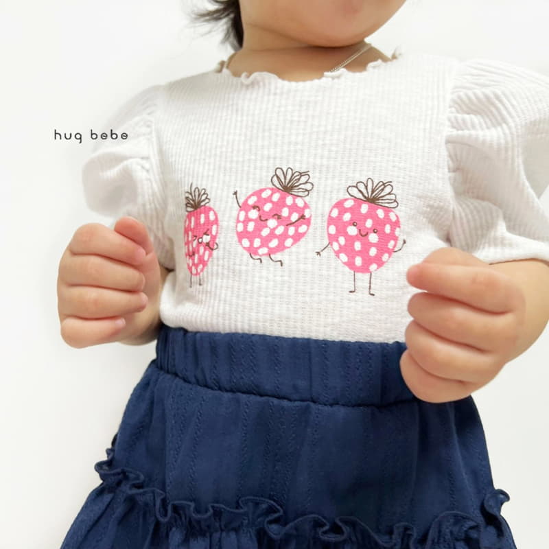 Hug Bebe - Korean Children Fashion - #fashionkids - Strawberry Puff Tee - 11