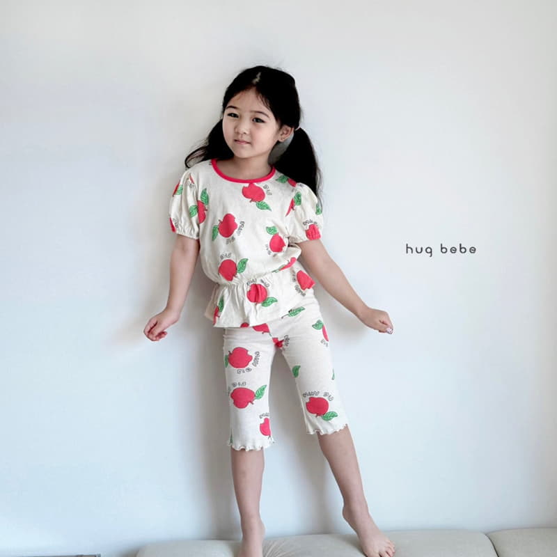 Hug Bebe - Korean Children Fashion - #kidsshorts - Apple Top Bottom Set - 7