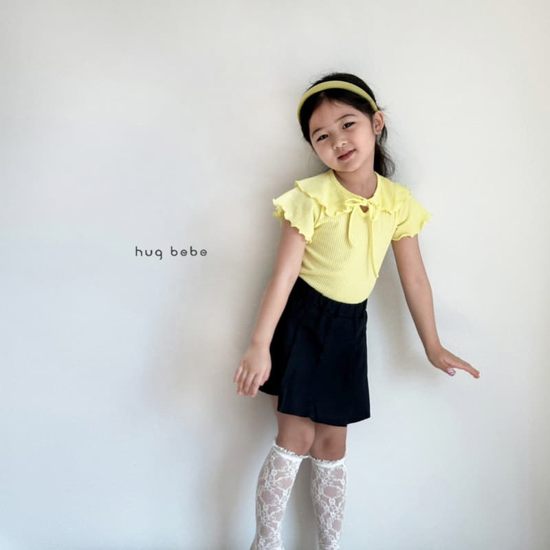 Hug Bebe - Korean Children Fashion - #fashionkids - Wave Collar Ribbon Tee - 4