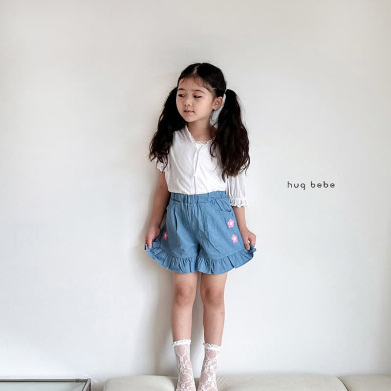 Hug Bebe - Korean Children Fashion - #kidsshorts - Flower Frill Jeans - 11