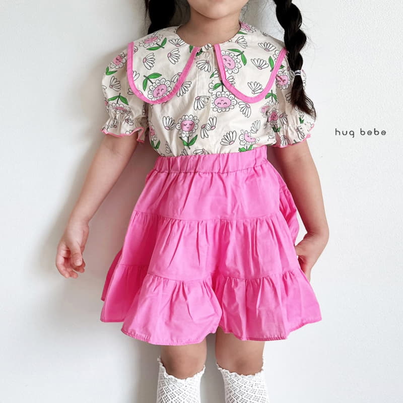 Hug Bebe - Korean Children Fashion - #kidsstore - Sung Flower Big Collar Blouse - 3