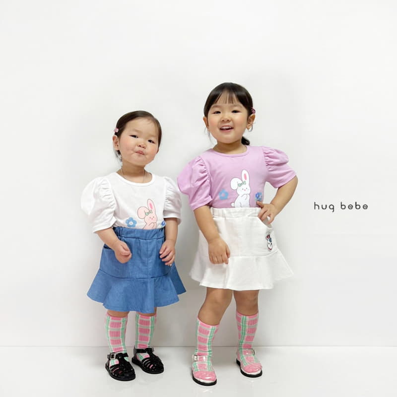 Hug Bebe - Korean Children Fashion - #kidsstore - Rabbit Puff Tee