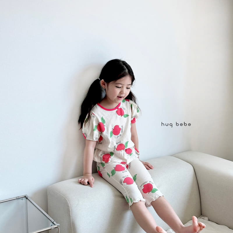 Hug Bebe - Korean Children Fashion - #kidsstore - Apple Top Bottom Set - 8