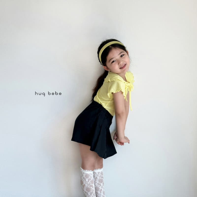 Hug Bebe - Korean Children Fashion - #kidsstore - Wave Collar Ribbon Tee - 5