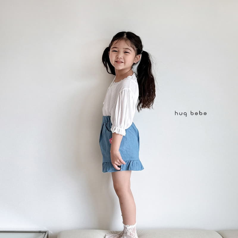 Hug Bebe - Korean Children Fashion - #kidsstore - Flower Frill Jeans - 12