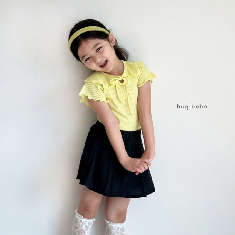 Hug Bebe - Korean Children Fashion - #kidzfashiontrend - Wave Collar Ribbon Tee - 6