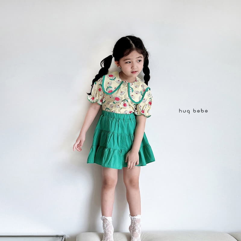 Hug Bebe - Korean Children Fashion - #littlefashionista - Sung Flower Big Collar Blouse - 6