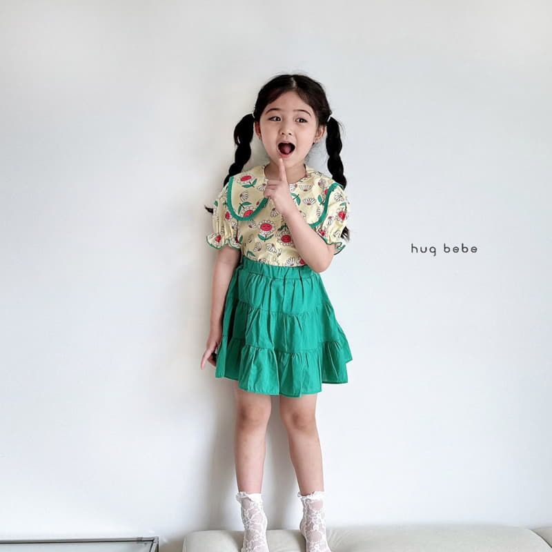 Hug Bebe - Korean Children Fashion - #magicofchildhood - Sung Flower Big Collar Blouse - 7