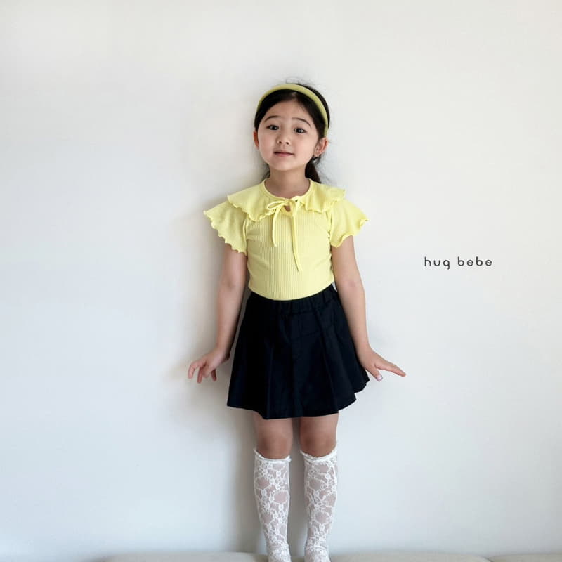 Hug Bebe - Korean Children Fashion - #magicofchildhood - Wave Collar Ribbon Tee - 9