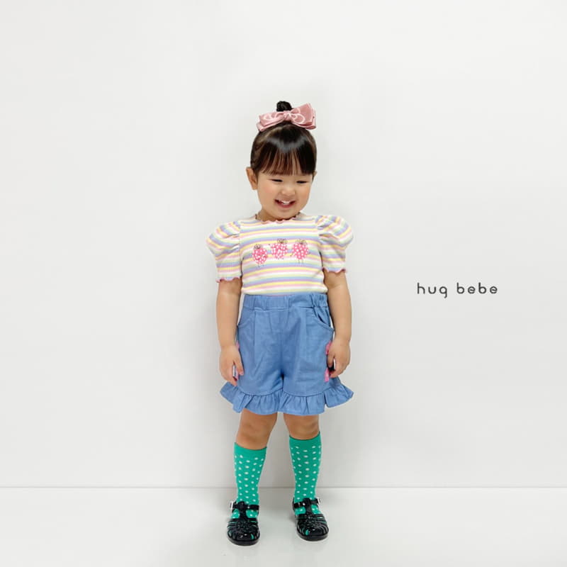 Hug Bebe - Korean Children Fashion - #magicofchildhood - Rainbow Strawberry Puff Tee - 3