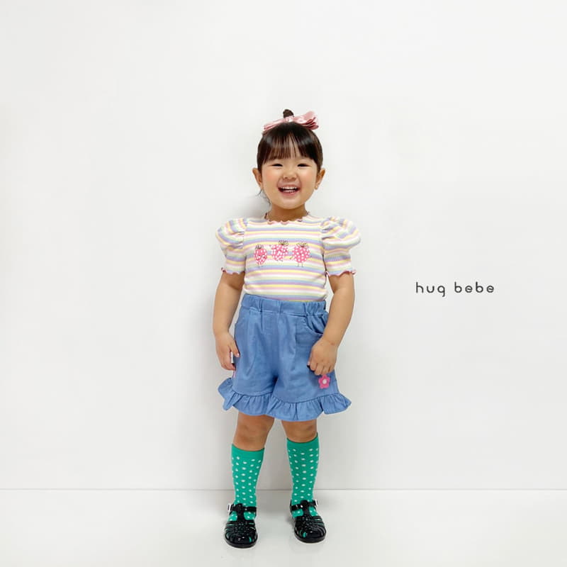 Hug Bebe - Korean Children Fashion - #magicofchildhood - Rainbow Strawberry Puff Tee - 4