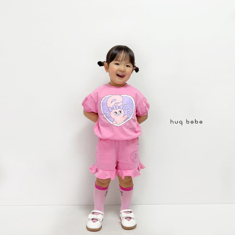 Hug Bebe - Korean Children Fashion - #minifashionista - Love Rabbit Top Bottom Set - 3