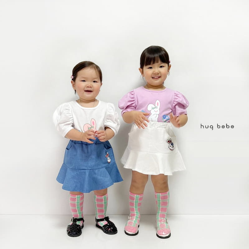 Hug Bebe - Korean Children Fashion - #prettylittlegirls - Rabbit Puff Tee - 7