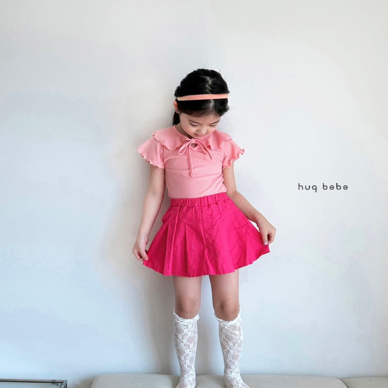 Hug Bebe - Korean Children Fashion - #prettylittlegirls - Wave Collar Ribbon Tee - 11