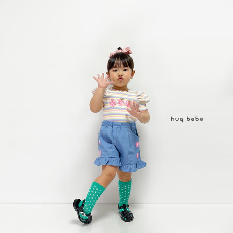 Hug Bebe - Korean Children Fashion - #prettylittlegirls - Rainbow Strawberry Puff Tee - 5