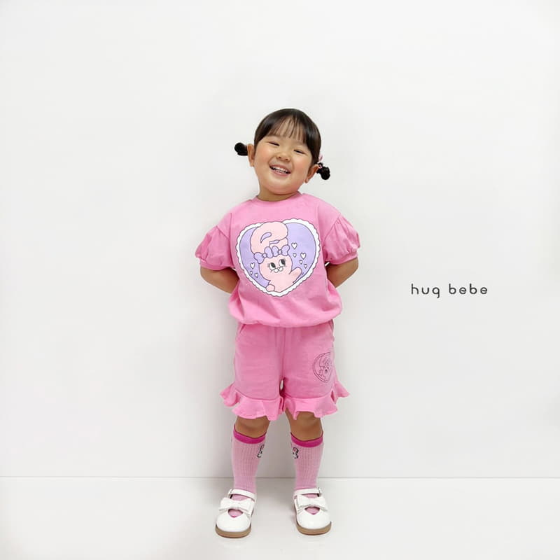 Hug Bebe - Korean Children Fashion - #minifashionista - Love Rabbit Top Bottom Set - 4