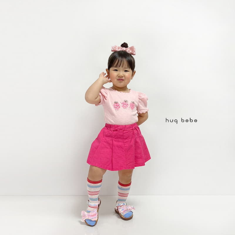 Hug Bebe - Korean Children Fashion - #prettylittlegirls - Strawberry Puff Tee - 3
