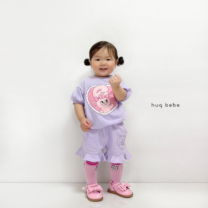 Hug Bebe - Korean Children Fashion - #stylishchildhood - Love Rabbit Top Bottom Set - 7