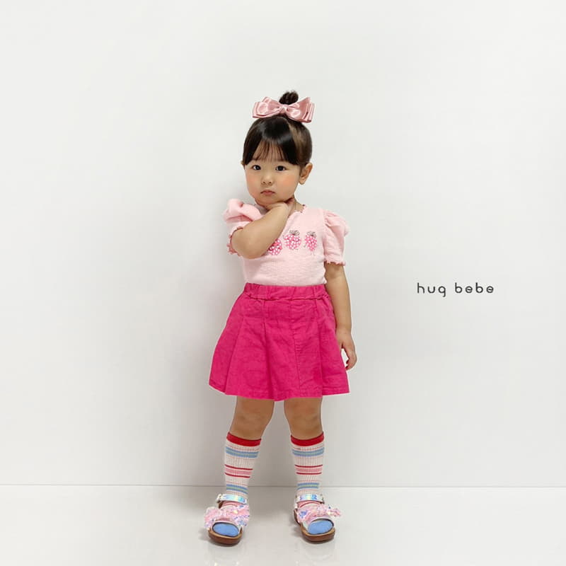 Hug Bebe - Korean Children Fashion - #stylishchildhood - Strawberry Puff Tee - 6
