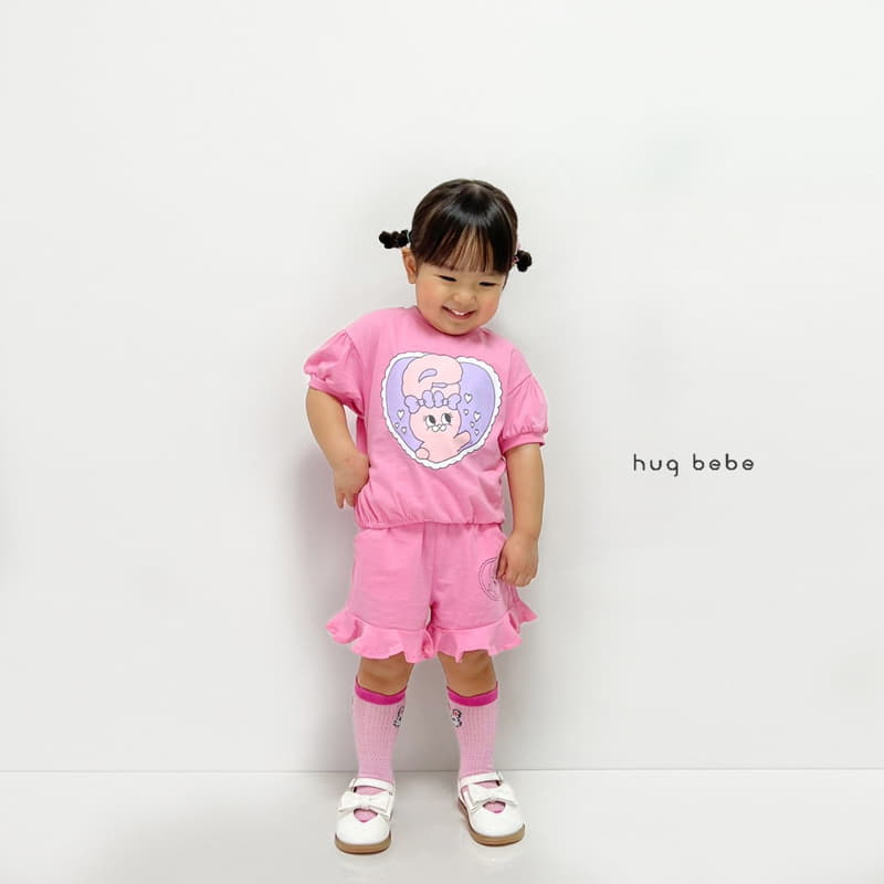 Hug Bebe - Korean Children Fashion - #todddlerfashion - Love Rabbit Top Bottom Set - 5