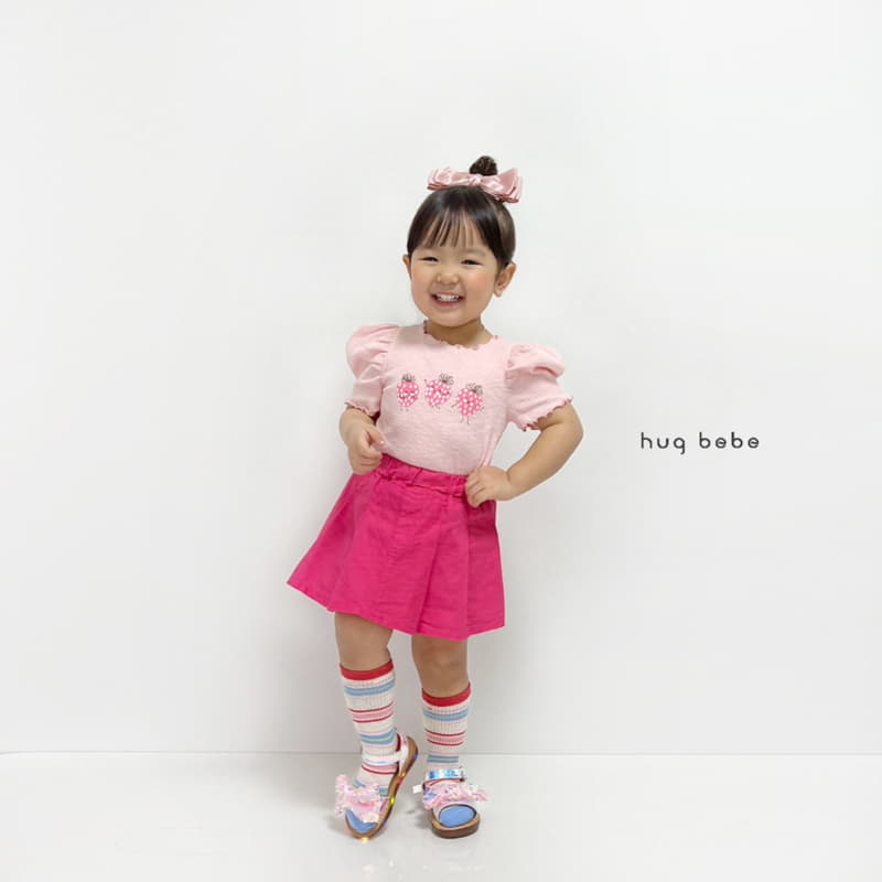 Hug Bebe - Korean Children Fashion - #prettylittlegirls - Strawberry Puff Tee - 4