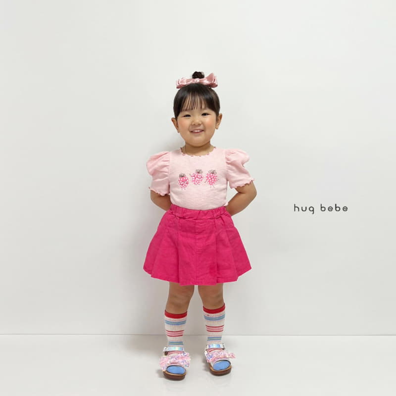 Hug Bebe - Korean Children Fashion - #toddlerclothing - Strawberry Puff Tee - 5