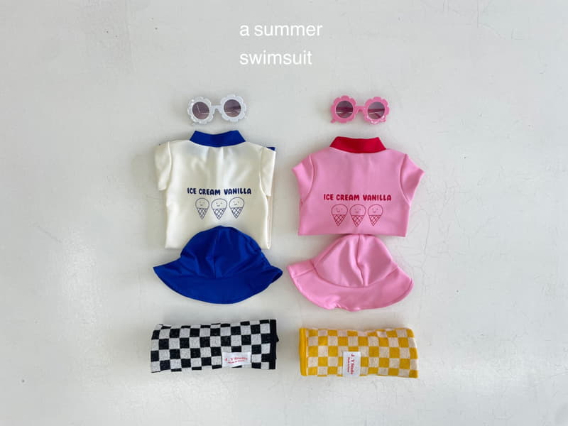 Jeaya & Mymi - Korean Children Fashion - #childofig - Vanilla Swimwear with Hat - 5