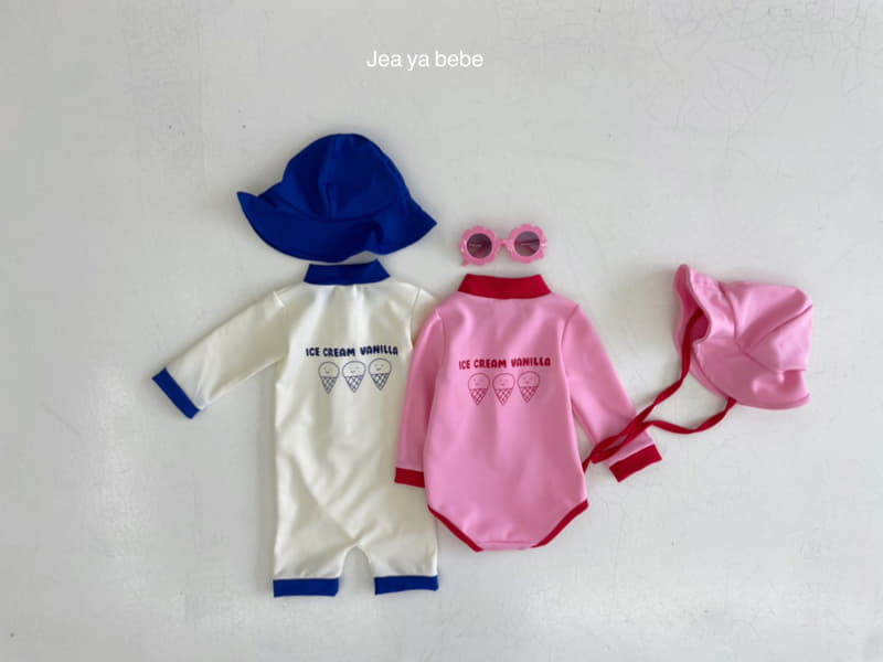 Jeaya & Mymi - Korean Children Fashion - #childofig - Vanilla Swimwear with Hat - 6