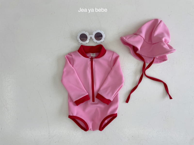 Jeaya & Mymi - Korean Children Fashion - #childrensboutique - Vanilla Swimwear with Hat - 7